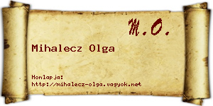 Mihalecz Olga névjegykártya
