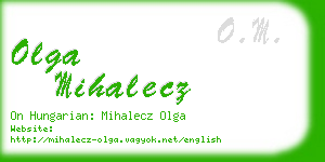 olga mihalecz business card